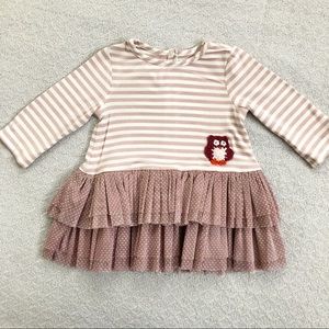 Pippa & Julie | Striped Body Tulle Skirt Owl Dress